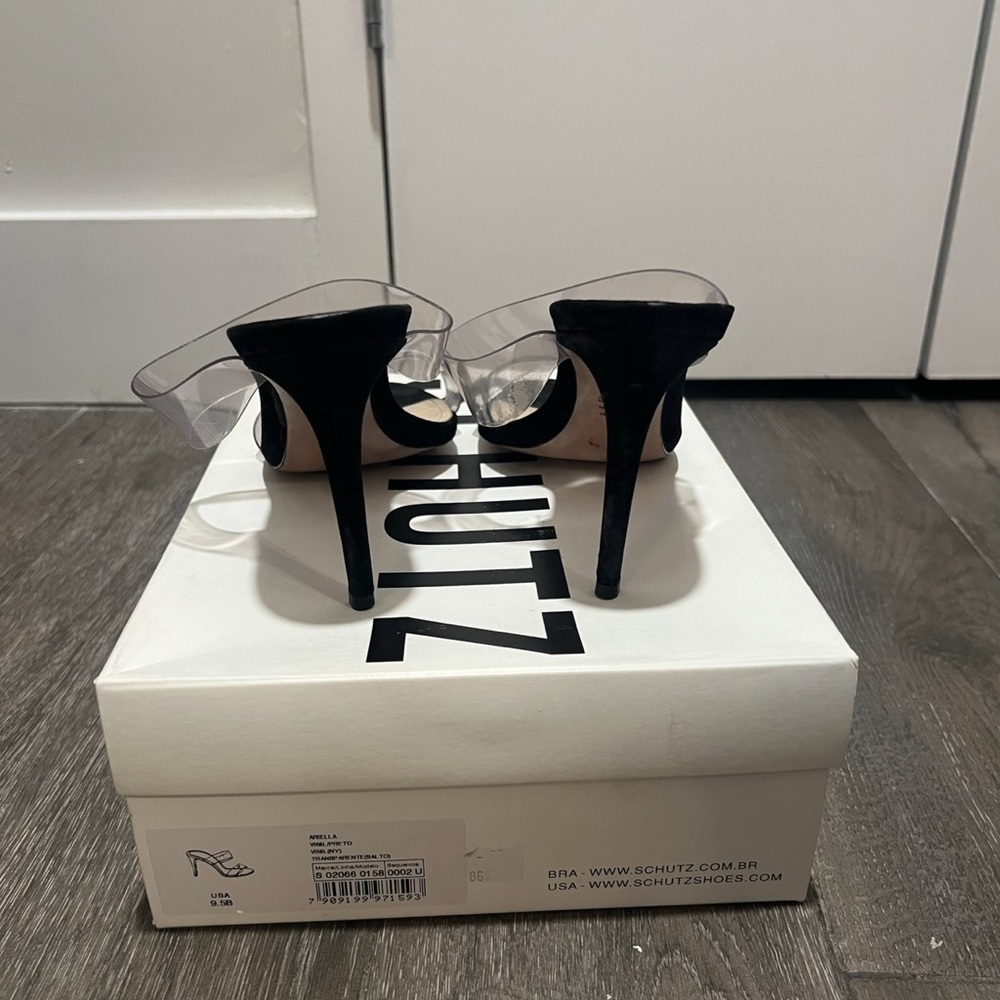Schutz Ariella heel in Black & Transparent - Picture 7 of 9